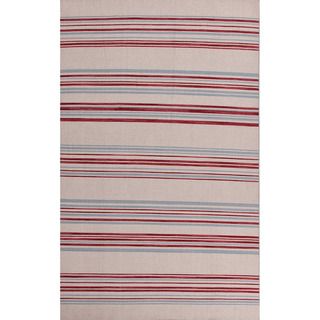 Handmade Flat Weave Stripe Pattern Multicolored Reversible Rug (9 X 12)
