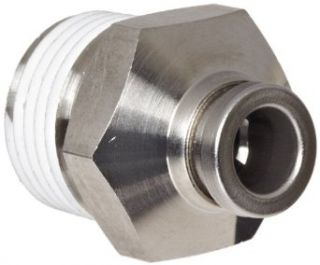 SMC KQG2 Series Stainless Steel 316 Push to Connect Tube Fitting, Connector with Sealant, 1/4" Tube OD x 3/8" NPT Male: Industrial & Scientific