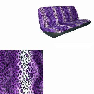 Basic Cloth Mesh Cheetah / Leopard Safari Animal Bench Seat Covers Universal Fit Purple for Car Truck SUV Van Automotive