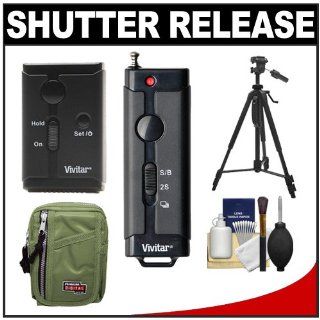 Vivitar Universal Wireless and Wired Shutter Release Remote Control with Travel Case + Tripod + Accessory Kit for Sony Alpha DSLR A560, A580, SLT A37, A57, A65, A77, A99 Digital SLR Cameras : Camera Shutter Release Cords : Camera & Photo