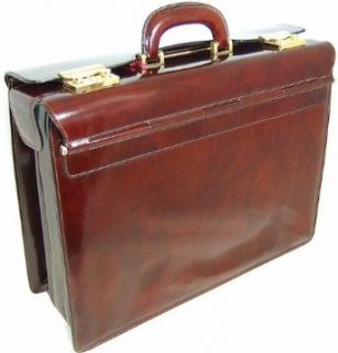 Pratesi Laptop Compatible Catalog Briefcase in Coffee Brunelleschi Leather: Clothing