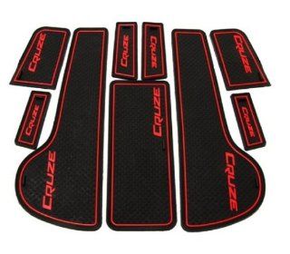 Black and Red Rubber Non slip Interior Door Mat Cup Mat for Chevy Cruze 09 2012 : Doormats : Patio, Lawn & Garden