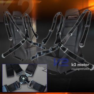2x 4 Point Camlock Racing Seat Belt Belts Harness Black: Automotive