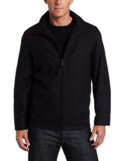 Perry Ellis Portfolio Men's Melton Open Bottom Jacket, Black, Large at  Mens Clothing store: Wool Outerwear Coats