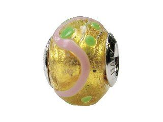 Zable Sterling Silver Murano Light Flower Murano Glass Bead Charm: Charm Bracelets: Jewelry