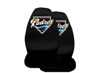 Set of 2 MLB Licensed Universal Fit Front Bucket Seat Cover   San Diego Padres: Automotive