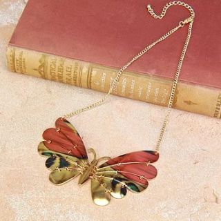 rose gold butterfly necklace by lisa angel