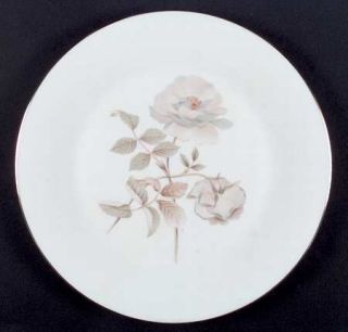 Royal Doulton Yorkshire Rose Dinner Plate, Fine China Dinnerware   White/Gray Ro