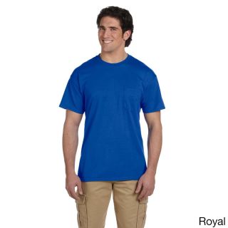 Gildan Mens Dry Blend Pocket T shirt Blue Size XXL