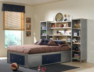 Universal Youth Mesh Twin Bed Set w/ Wall Storage: Furniture & Decor
