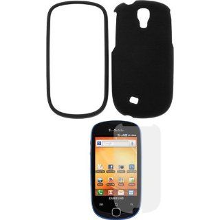 Black Snap on Rubberized Case + Clear LCD Screen Protector for T Mobile Samsung? Gravity Smart SGH T589: Cell Phones & Accessories