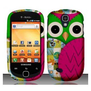 Samsung Gravity Smart T589 (T Mobile) Colorful Pink Owl Design Snap On Hard Case Protector Cover + Car Charger + Free Mini Stylus Pen + Free Wrist Charm Strap Lanyard Cell Phones & Accessories