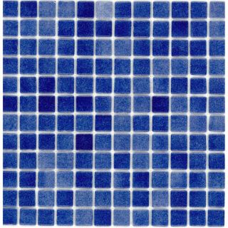 Elida Ceramica Recycled Non Skid Deep Blue Glass Mosaic Square Indoor/Outdoor Wall Tile (Common: 12 in x 12 in; Actual: 12.5 in x 12.5 in)