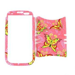 Cell Armor I747 RSNAP TE587 Rocker Snap On Case for Samsung Galaxy S3 I747   Retail Packaging   Butterflies on Pink: Cell Phones & Accessories