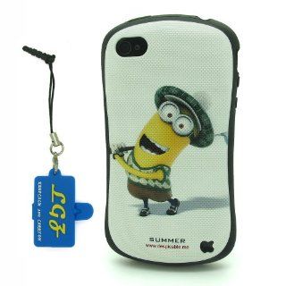 DD(TM) Style 1 Funny Cartoon Despicable Me 2 Yellow Henchmen Minions TPU Soft Case Cover Skin for Apple iPhone 5 5s 5G 5th Generation with 3 in 1 Anti dust Plug/LCD cleaning cloth/Cable tie: Cell Phones & Accessories