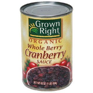 Grown Right Organic Whole Cranberry Sauce, 14 Ounce Can (Pack of 6) : Canned And Jarred Cranberries : Grocery & Gourmet Food