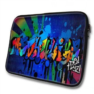 "Graffiti Names" designed for Madhulika, Designer 14''   39x31cm, Black Waterproof Neoprene Zipped Laptop Sleeve / Case / Pouch.: Cell Phones & Accessories