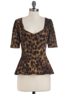 Giddy City Top in Leopard  Mod Retro Vintage Short Sleeve Shirts