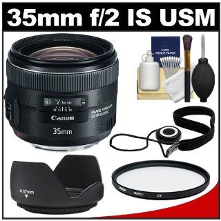 Canon EF 35mm f/2 IS USM Lens with UV Filter + Hood + Cap Keeper + Cleaning Kit for Canon EOS 60D, 6D, 7D, 5D Mark II III, Rebel T3, T3i, T4i Digital SLR Cameras : Camera Lenses : Camera & Photo