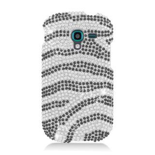 Black Silver Zebra Bling Gem Jeweled Crystal Cover Case for Samsung Galaxy Exhibit SGH T599 T Mobile: Cell Phones & Accessories