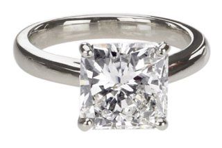 Platinum Radiant Cut Diamond Ring (GIA Certified 4.01 ct center, 4.05 cttw, I Color, VS2 Clarity), Size 6: Engagement Rings: Jewelry