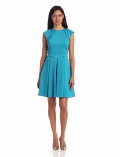Hailey by Adrianna Papell Women's Dresses Scuba Cap Sleeve Flare Dress, Lake, 8 at  Women�s Clothing store: