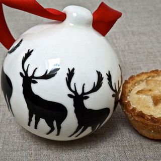 handmade stag christmas bauble by aiga & ginta