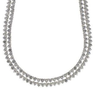 18k White Gold 3 prong Diamond Opera Necklace (78.44 cttw, E F Color, SI1 SI2 Clarity), 34": Jewelry