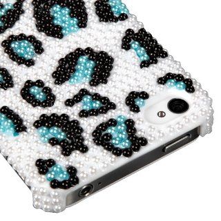 MYBAT IPHONE4HPCBKPRLDM604WP Premium Pearl Diamante Case for iPhone 4   1 Pack   Retail Packaging   Black/Blue Cell Phones & Accessories