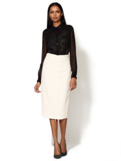 Wool Crepe Zipper Skirt by Cushnie et Ochs