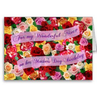 For my Wonderful Niece on Mother’s Day Birthday Greeting Card