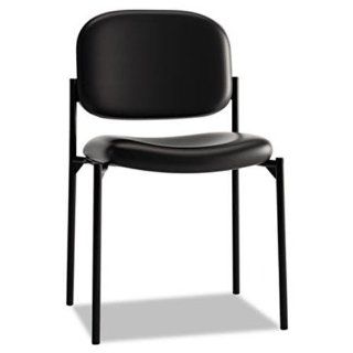 VL606 Series Armless Guest Chair Seat Finish: Black   Leather : Reception Room Chairs : Office Products