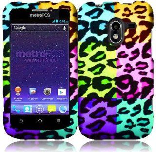 Colorful Leopard Hard Case Snap On Rubberized Cover For ZTE Avid 4G N9120: Cell Phones & Accessories