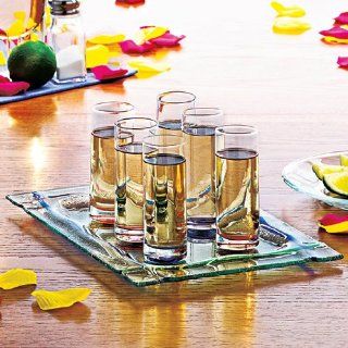Magnetic Shot Glass Set with Tray No Spill: Kitchen & Dining