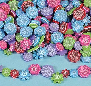 500 Colorful Foam FLOWER BEADS/Art/Craft/Beading ACTIVITY/DAISY/FLOWER POWER: Toys & Games