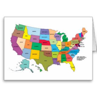 UNITED STATES STATES MAP CARDS