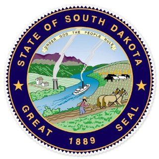 South Dakota State Seal car bumper sticker 4" x 4": Automotive