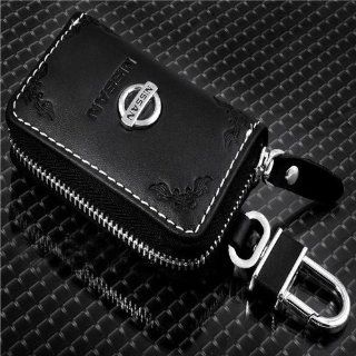 Black Embossed Genuine Leather Nissan LOGO Auto Key Case Bag KeyChain : Key Tags And Chains : Office Products