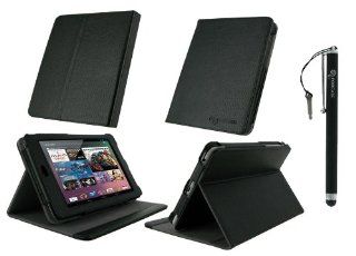 rooCASE Multi Angle (Black) Vegan Leather Folio Case Cover and Capacitive Stylus for Google Nexus 7 Tablet (Automatically Wakes and Puts the Nexus 7 to Sleep): Computers & Accessories