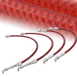 1993   1997 Mazda MX 6 / Mazda 626 Front Rear Stainless Steel Brake Line   Red: Automotive
