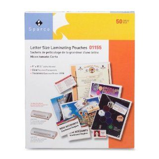 Sparco Laminating Pouch, Letter, 9 x 11 1/2 Inches, 3 mil, 50 per Box, CL (SPR01155) : Laminating Supplies : Office Products