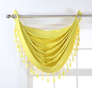 Stylemaster Skyler Grommet Waterfall Valance with Beaded Trim, 35 Inch by 37 Inch, Lime   Window Treatment Valances