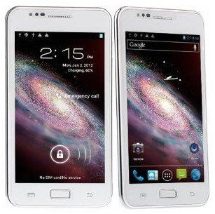 White STAR N9770   5.08 inch MTK6577 1.2GHz dual core CPU android 4.0.4 ICE CREAM SANDWICH 3G smartphone dual sim 8MP camera WIFI GPS, new google play store and flash player supported Cell Phones & Accessories
