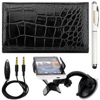 VG Crocodile Wallet Pouch Case (LEA882) for Nokia Lumia 1020 / Nokia Lumi 625 / Nokia Lumia 928 / Nokia Lumia 925 / Nokia Lumia 920 Windows Phones + Cell Phone Windshield Mount + 3.5mm Stereo Auxiliary Audio Cable: Cell Phones & Accessories