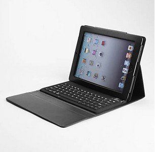 Wireless Bluetooth Keyboard with Protective PU Leather Case Holder for iPad 2/3/4 (Black): Computers & Accessories