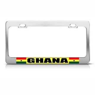 Ghana Flag Country Metal License Plate Frame Tag Holder: Automotive