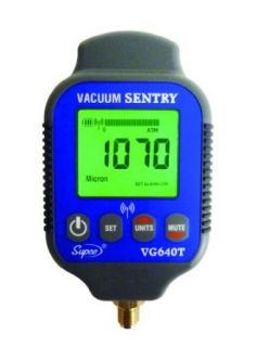 Supco VG640T Vacuum Sentry With Local Alarm and Remote Alarm, LCD Display, 0 19000 microns Range, 10% Accuracy, 1/4" Male Flare Fitting Connection: Industrial Pressure Gauges: Industrial & Scientific