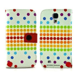 Generic Leather Wallet Case Cover Card Holder for Samsung Galaxy S4 i9500 Dot Pattern: Cell Phones & Accessories