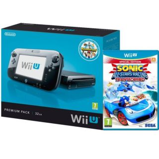 Wii U Console: 32GB Nintendo Land Premium Bundle   Black (Includes Sonic and Sega All Star Racing)      Games Consoles