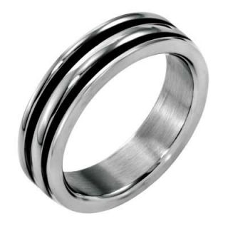0mm black rubber groove band in stainless steel orig $ 49 00 now $ 41
